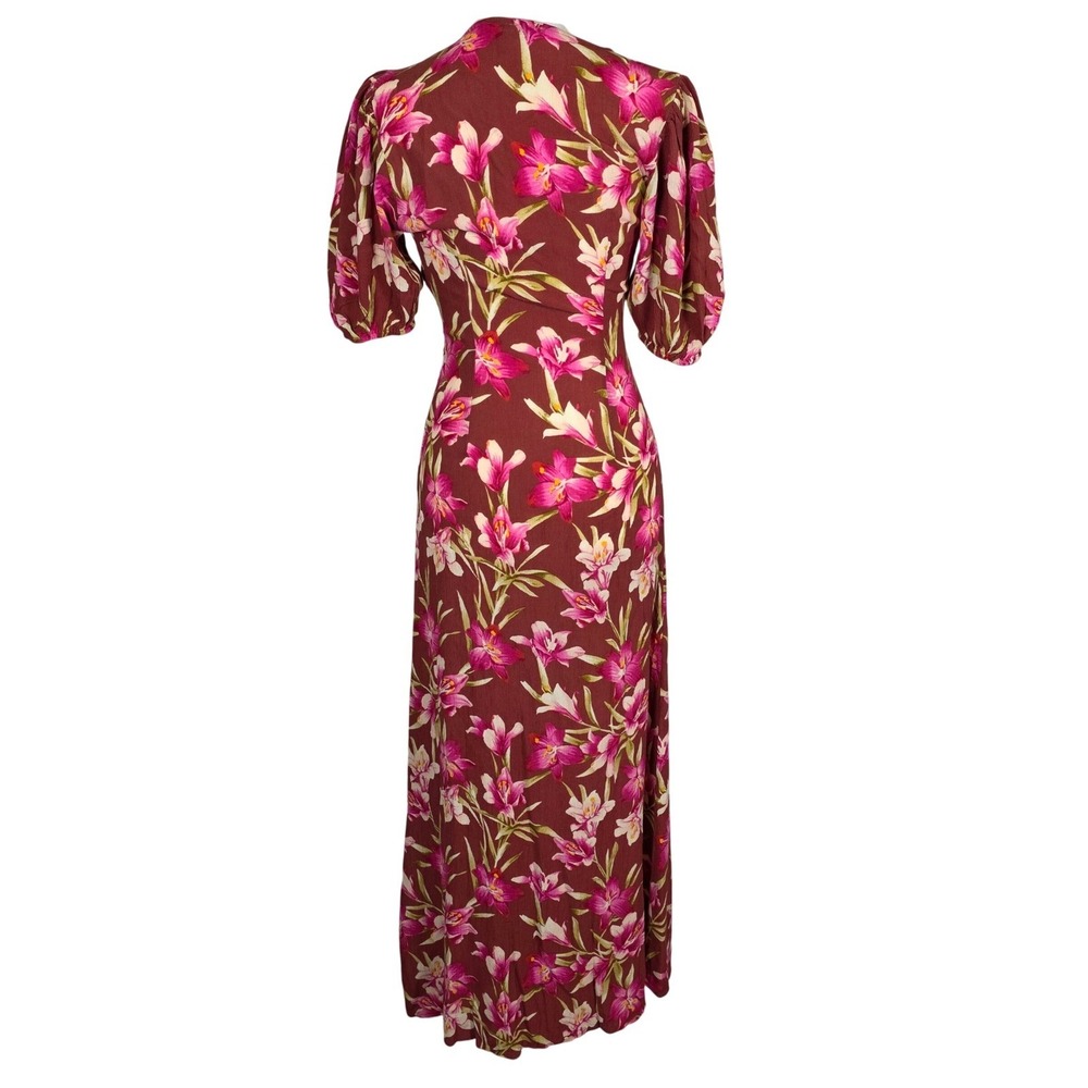 Faherty Sorrento Maxi Dress Women XS Majorica Floral Print Button Front V Neck - Picture 4 of 6